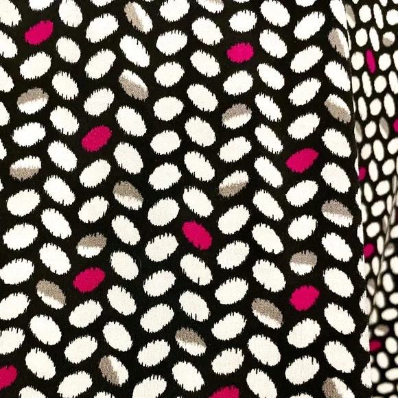 Chaus 3/4 Sleeve White Black Magenta Gray Polka Dot Blouse Size XL - Picture 4 of 10
